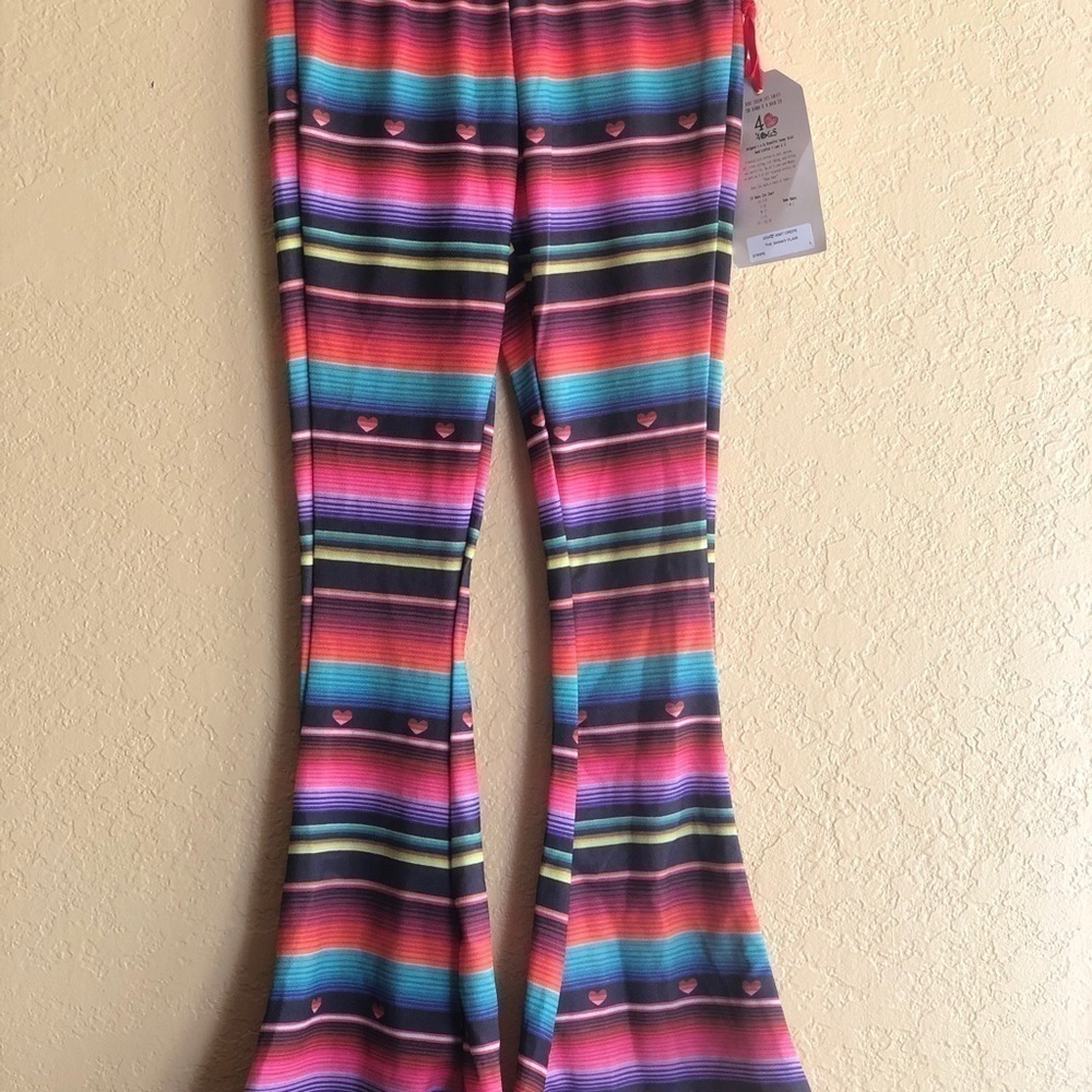 4 Love & Money Girls Skinny Flair Stripped Pant - Picture 12 of 12